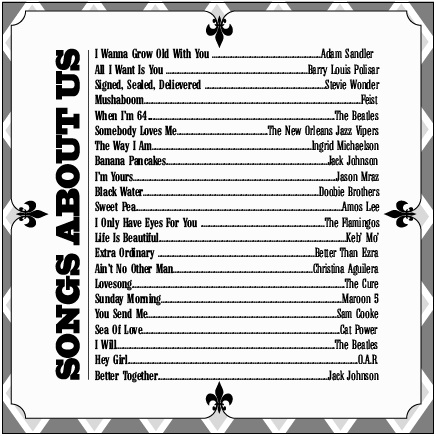 Wedding Music Checklist on Wedding Cd Song List